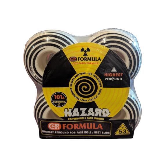 Hazard City Park + Formula 53mm Set Of 4 Skateboard Wheels 10176004 White Sealed - Picture 1 of 2